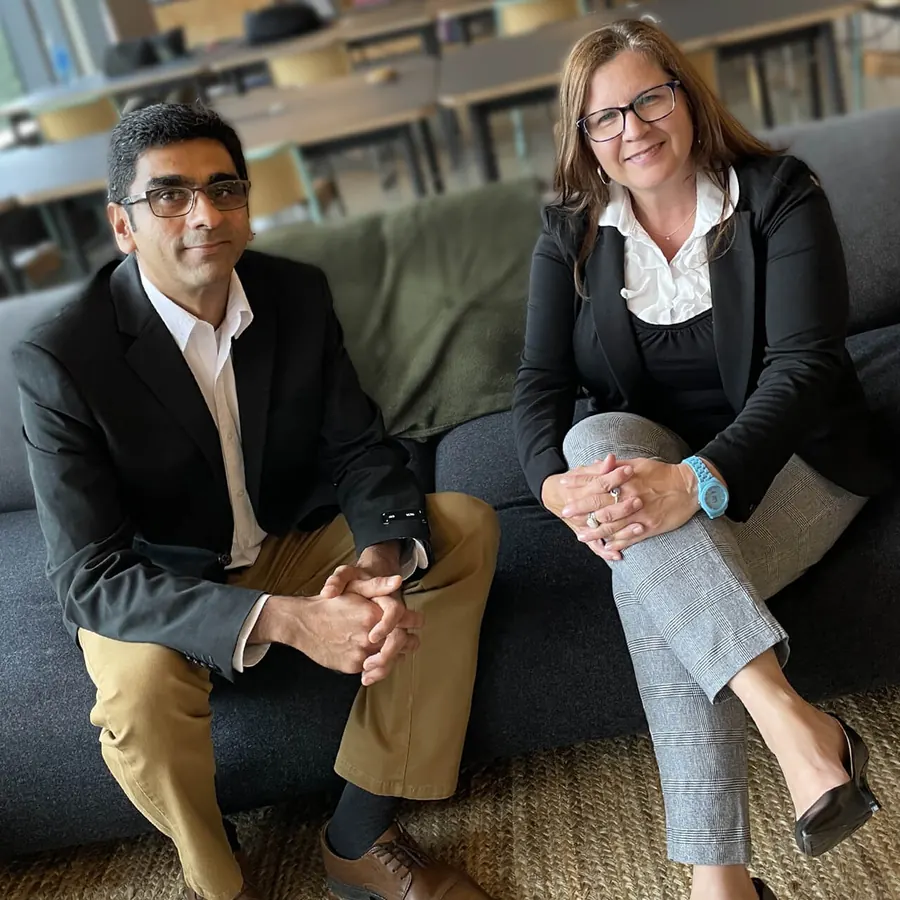 Binu and Sarah of Tomegan Marketing Group together at an industry event